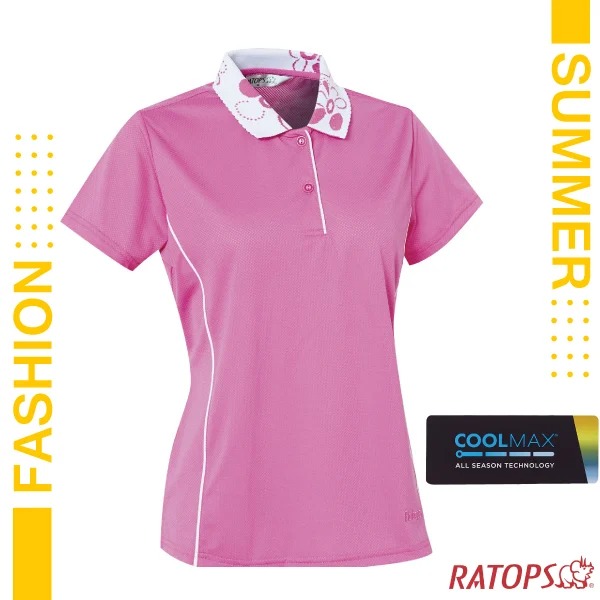 【瑞多仕-RATOPS】女款 COOLMAX 輕量透氣短袖POLO衫(公主線出芽).運動/DB1706 紫粉紅/白色芽✿30E010